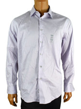 Calvin Klein Steel Mens Dress Shirt L 16 34/35 Purple New Regular Fit Stretch