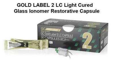 Dental GC FUJI 2 LC GOLD LABEL Light Cured GIC Restorative 30 Capsule Pack A2