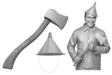 Nicky Bigs Novelties Tin Silver Plastic Axe And Funnel Hat Cosplay Costume Set