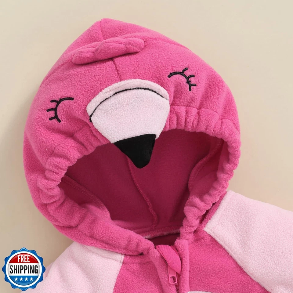 Bonangber Recién Nacido Halloween Disfraces Bebé Flamenco Disfraz Ala Lados Con Capucha  Foto 3 de 4