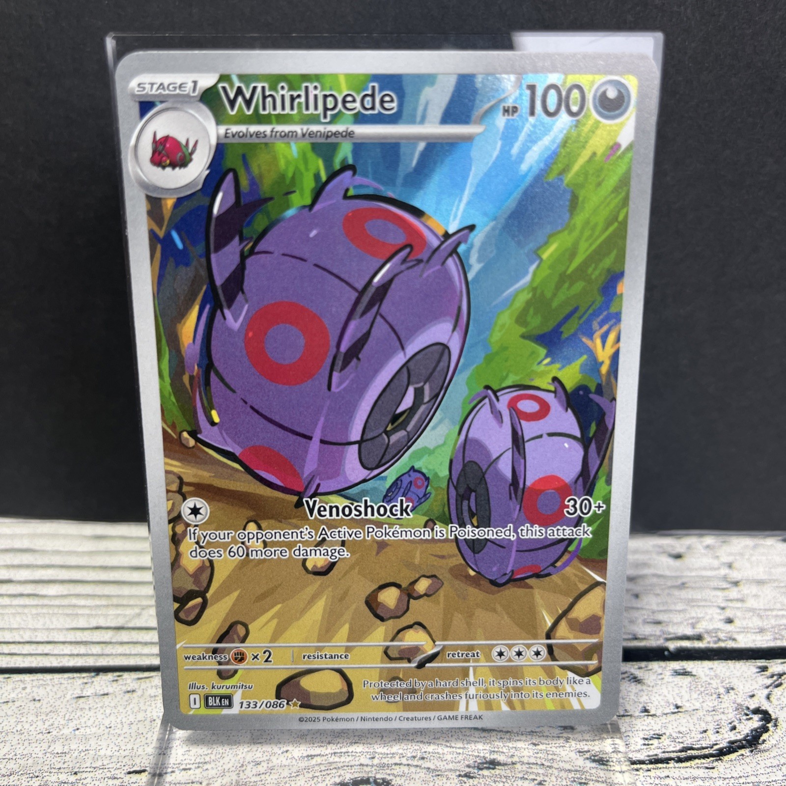 Whirlipede NM Black Bolt SV11 English Pokemon 133/086 Illustration Rare