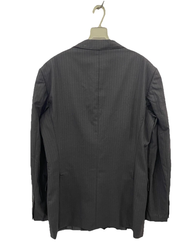 AS# Gucci Men’s Blazer 48R Pinstripe Wool Jacket Black 2-Button Slim Fit Italy - Image 2 of 4