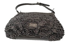 Moschino Cheap and Chic Ruffle Shoulder Bag Grey Designer Y2K Nylon Handbag