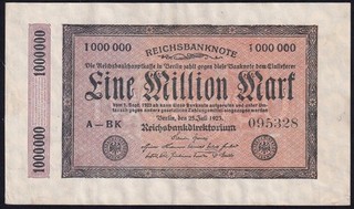 Germany 1 Million Mark 1923 Old Paper Money Banknote Rare Currency P#93 aUNC