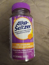 Alka-Seltzer HEARTBURN + GAS RELIEF CHEWS 28 chewable tab Tropical Punch 