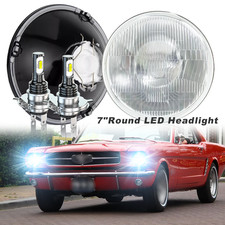 FIT Ford Mustang 1965 1970 Brightest Pair 7" Round Led Headlights High Low Beam