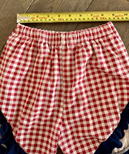 Sweet Southern Smocks Dress & Shorts Girls Sz 7 Smocked Flag Red White & Blue - Picture 18 of 20