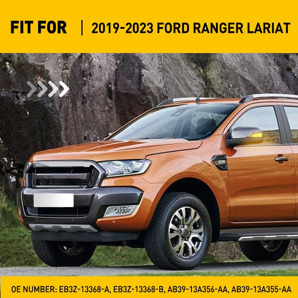 For 2019-23 Ford Ranger Lariat Sequential LED Side Mirror Turn Signal Lights 2X - Image 2 of 4
