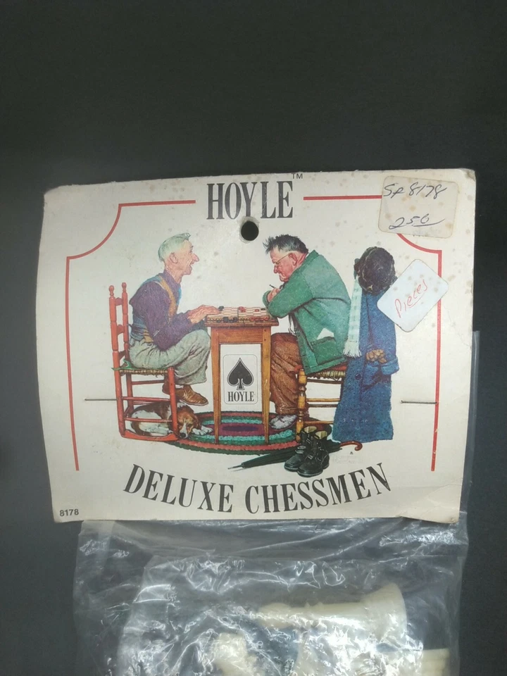 New Vintage Chess Replacement Pieces Hoyle Deluxe Chessmen 8178 Norman Rockwell  - Image 2 of 4