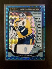 2015-16 O-Pee-Chee Platinum Marquee Rookies Blue Cubes /75 Juuse Saros Rookie RC