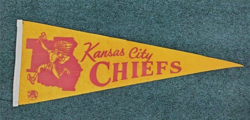 Original Vintage 1960s AFL Kansas City Chiefs Football Pennant!