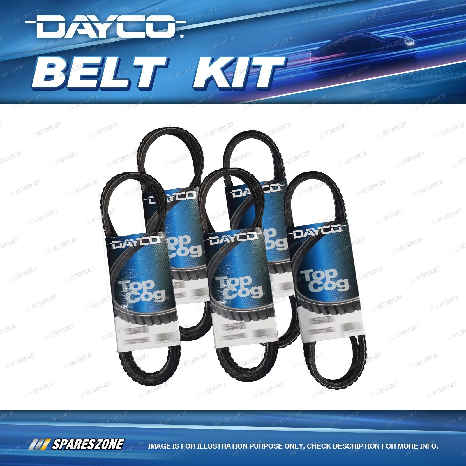 Gates A/C & Alternator & P/S Drive Belt Kit For Toyota Hilux LN65 LN56