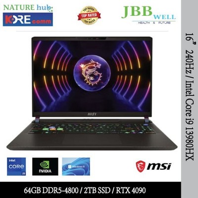 MSI Vector 16'' 240Hz Intel Core i9 13980HX, 64GB RAM, 2TB SSD, RTX 4090