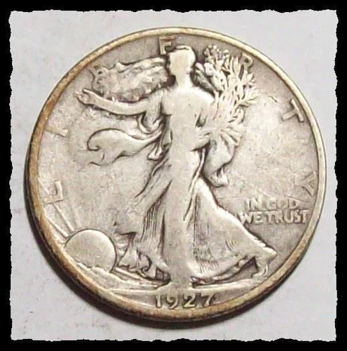 1927-S WALKING LIBERTY HALF DOLLAR  Original Solid VG+  #38D37 .900 Silver COIN
