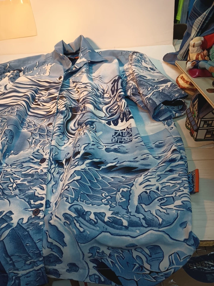 (1) De colección Usado Talla Grande Azul Claro Dragón Chino Víbora Russ Wear Pit 20 pulgadas Foto 2 de 4