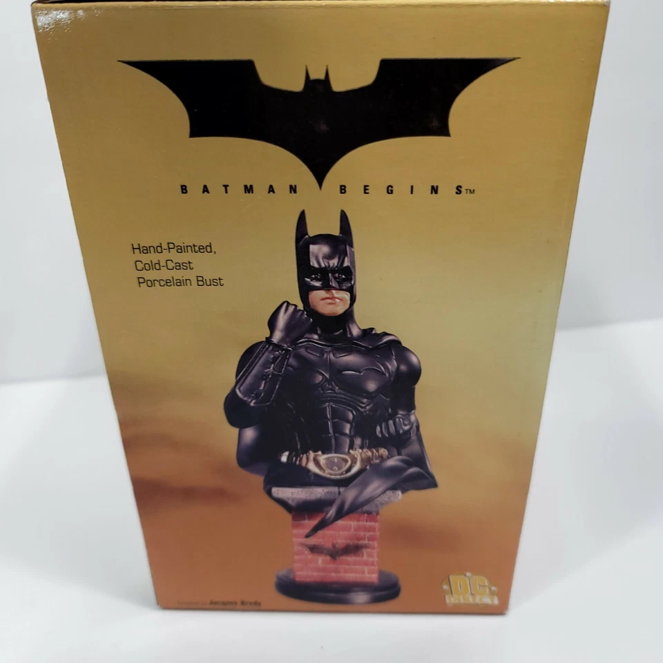 DC Batman Begins Christian Bale Batman Porcelain Hand Painted Bust New - Image 4 of 4