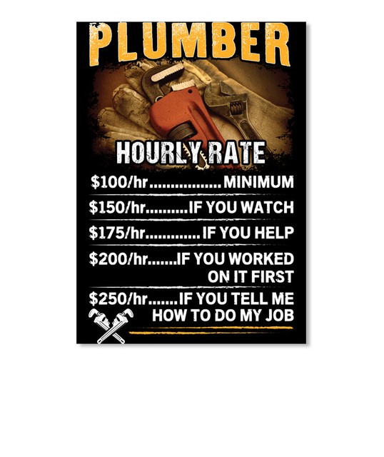 Oneofakind Plumbers Hourly Rate Plumber Sticker Portrait eBay