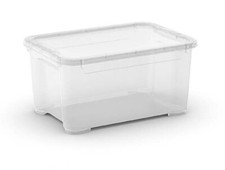SCATOLA CONTENITORE PLASTICA TRASPARENTE CON COPERCHIO 26 x 19 x 14h cm