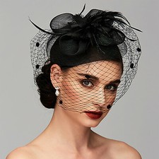 Netted Veil Funeral Pillbox Mourning 