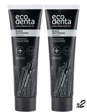 2x Fluoride Free Toothpaste – Ecodenta Charcoal Whitening 100ml Vegan UK 67.45 per litre