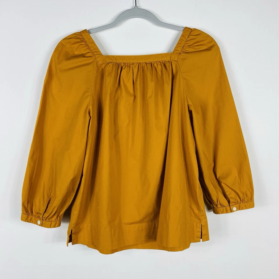 J. Top campesino cuello cuadrado talla XS caléndula naranja algodón G7059 Foto 2 de 4