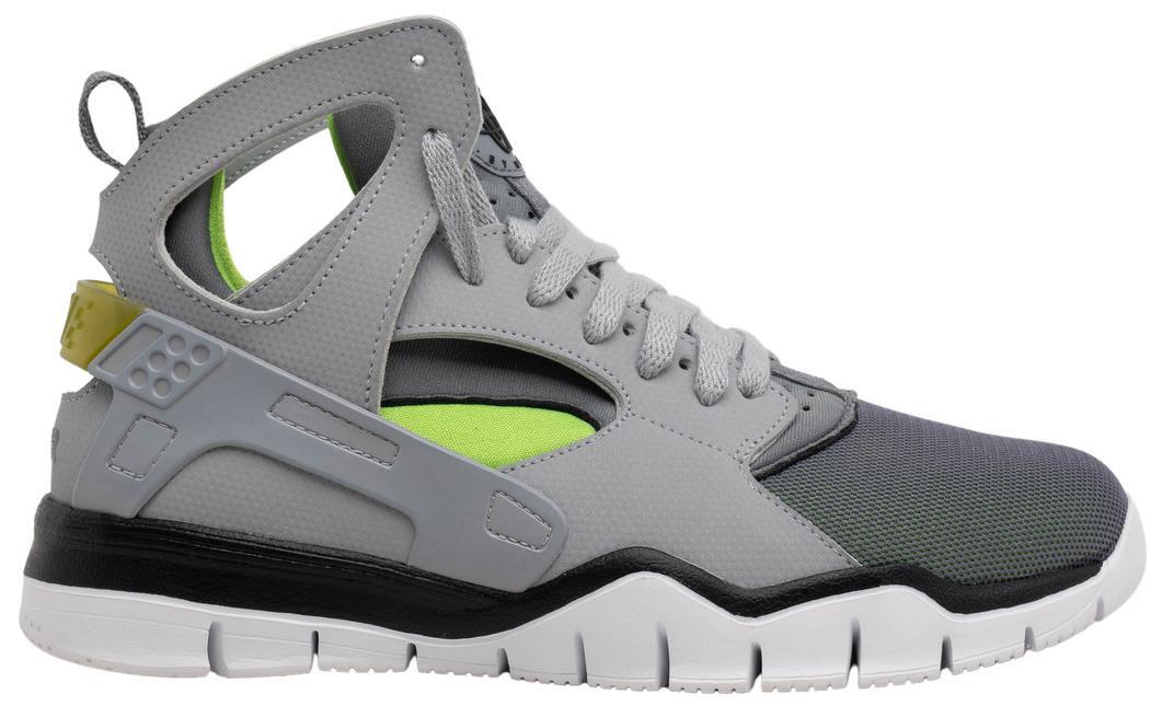 RARE Nike Huarache Basketball 2012‎ Gray Neon Green 488054-030  Mens Size 8 Size 8 - Nike Air Huarache BBall 2012 Gray for sale online  main image 2