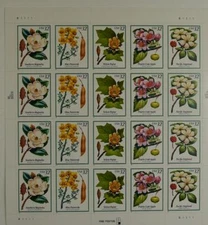 US SCOTT 3193 - 3197 PANE OF 20 FLOWERING TREES 32 CENTS FACE MNH