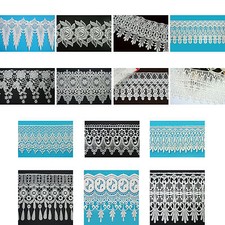 3" 4" 4.5" 4.75" 5" 5.75" 7.5" Variety Ivory Embroidery Venice Lace Trim by Yard