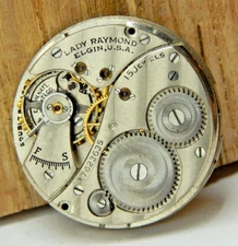 Vintage 1914 Lady Raymond Elgin 408 15 jewel  5/0s pocket watch movement w/ dial