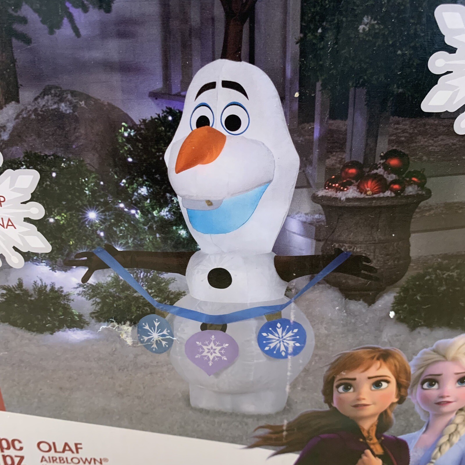 4 ft Stand Up Olaf Airblown Disney Frozen Christmas Light Up Blow