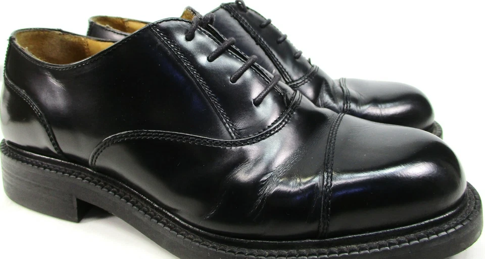 Мужские туфли-оксфорды Kenneth Cole с закрытым носком размер 7,5 черный кожаный верх и стельки - Изображение 3 из 4