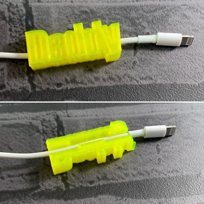 Personalised iPhone charging cable tag 3D Printed UK