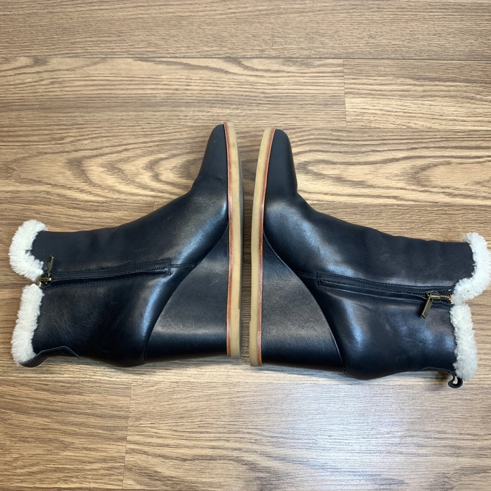 Botas Brendan Marc Fisher Mujer Cuero Negro Piel de Oveja Punta EE. UU. 9 M Foto 3 de 4