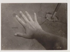A Hand Against the Cracks Unusual Surreal Abstract Weird Odd Snapshot Old Photo