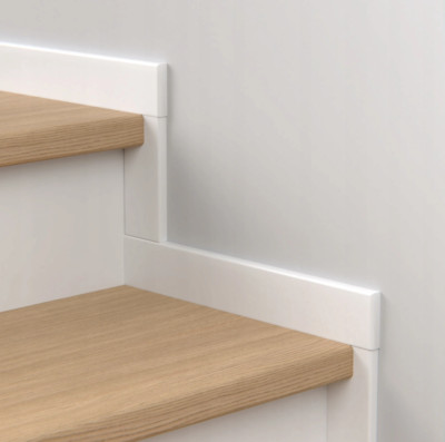 Treppenleiste Treppenprofil 90Grad Abdeckleiste Holzprofil MDF weiß Treppe LW22 