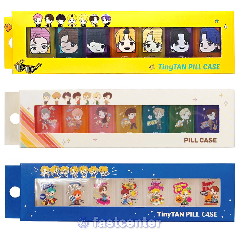 Bts Merchandise K-Pop Merch Tinytan Daily Portable Detachable Pill Organizer