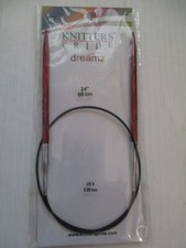 new sealed Knitter's Pride Dreamz 24 inch US 8 5.00 mm wooden needles red