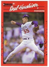 1990 Donruss Baseball Orel Hershiser #197  ERROR Card - NO Dot/Period after INC