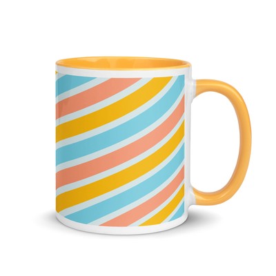 Dark Yellow Sherbet Swirl Mug with Color Inside