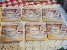 Legacy Publishing Group 6 Coaster Set Tea Pot & Cup Motif
