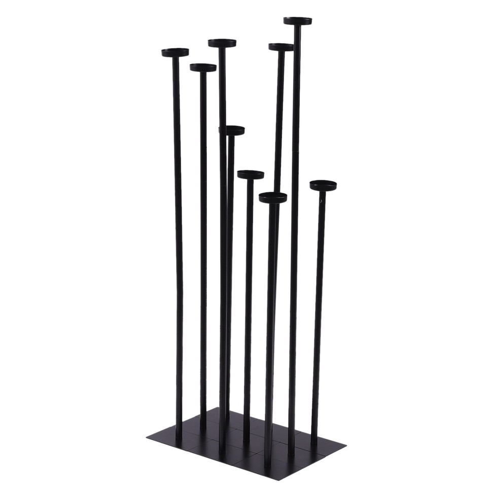 9Pcs Tall Candle Holder Black Floor Standing Candlestic Decorative