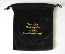 Until We Meet Again At The Rainbow Bridge Black Velvet Drawstring Urn/Ash Bag