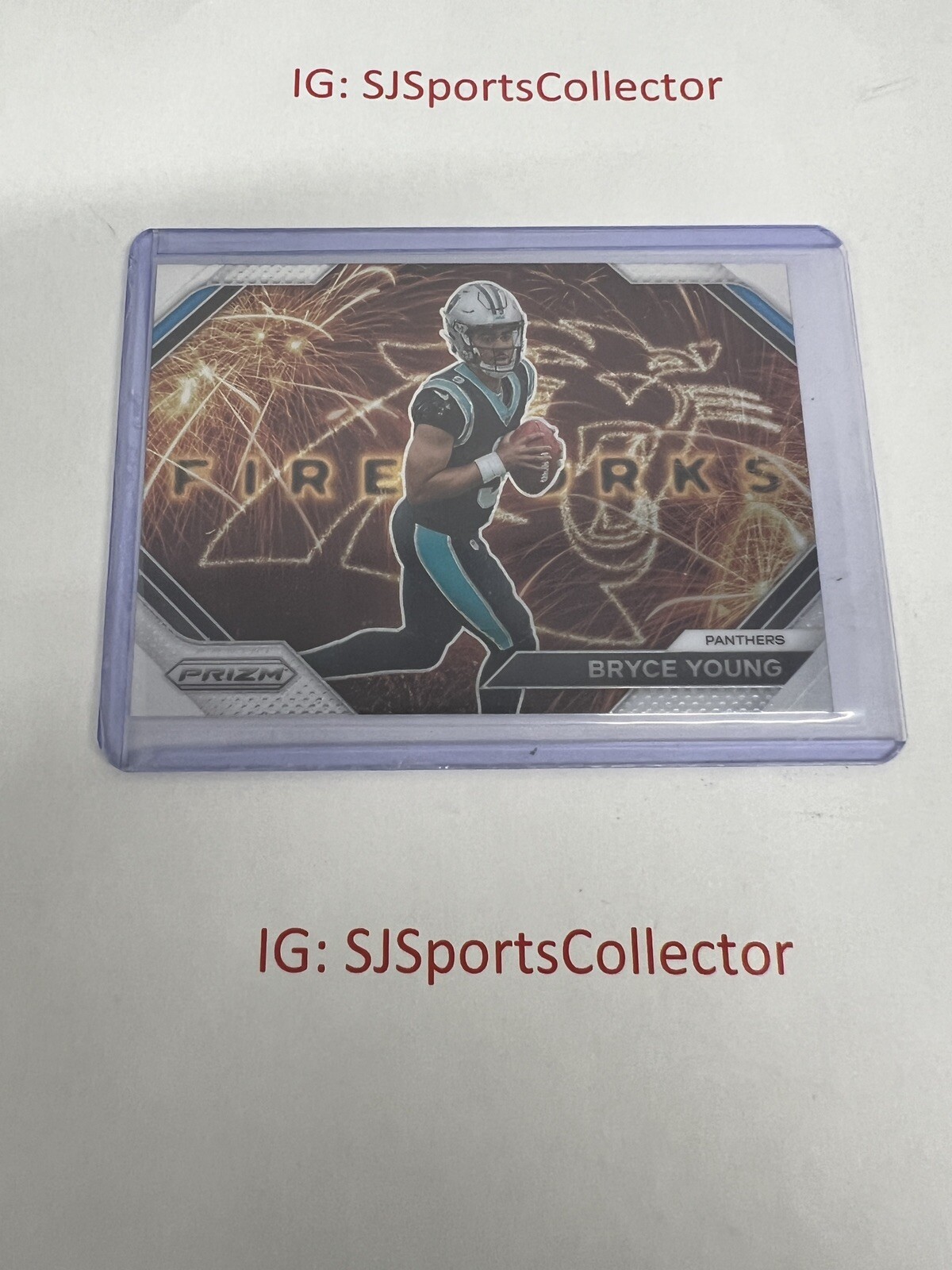 Bryce Young 2023 Panini Prizm Fireworks Insert #6 Panthers M15