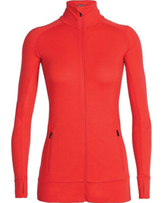 Icebreaker Women Fluid Zone LS Full Zip Top (S) Ember