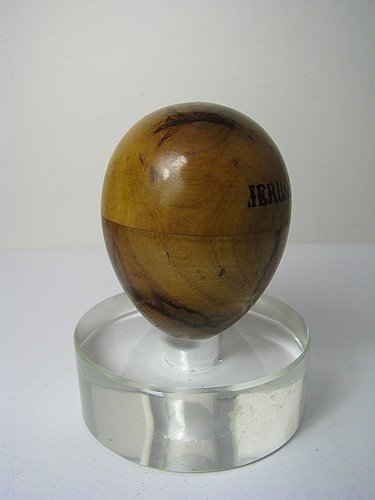 OLIVEWOOD OLIVE WOOD EGG SPOOL THREAD SET Jerusalem Palestine c1930s Excel Rare! - Picture 5 of 10