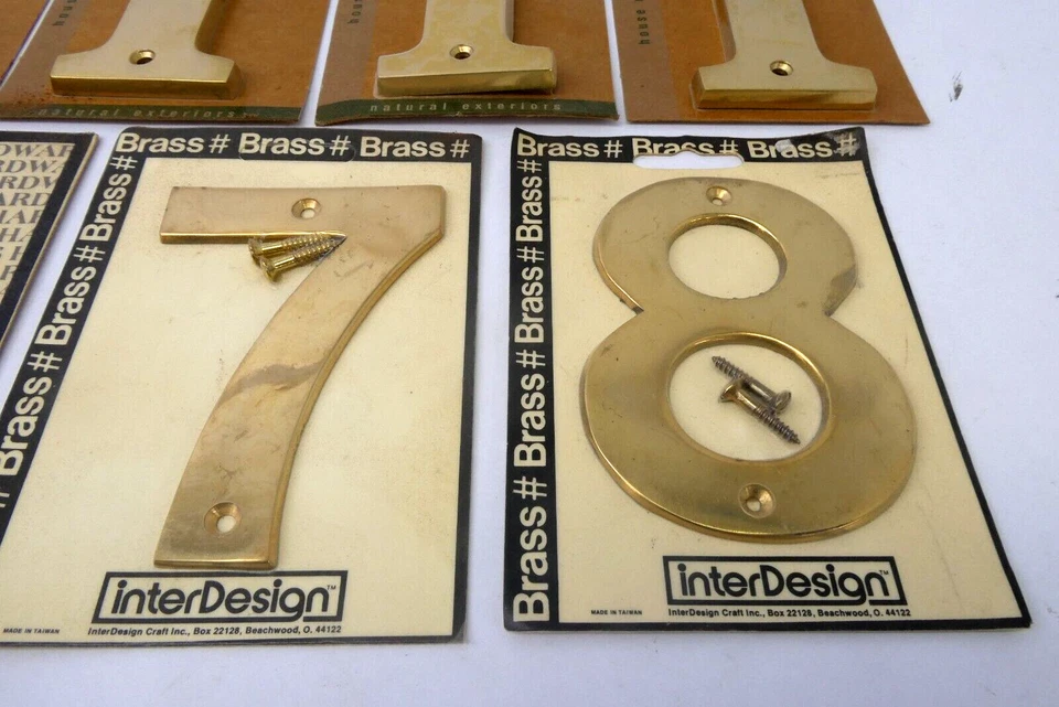 Lote Mixto Restaurar Restyle Interdiseño Exterior Hogar Casa Números 1 5 7 8 Latón Foto 4 de 4