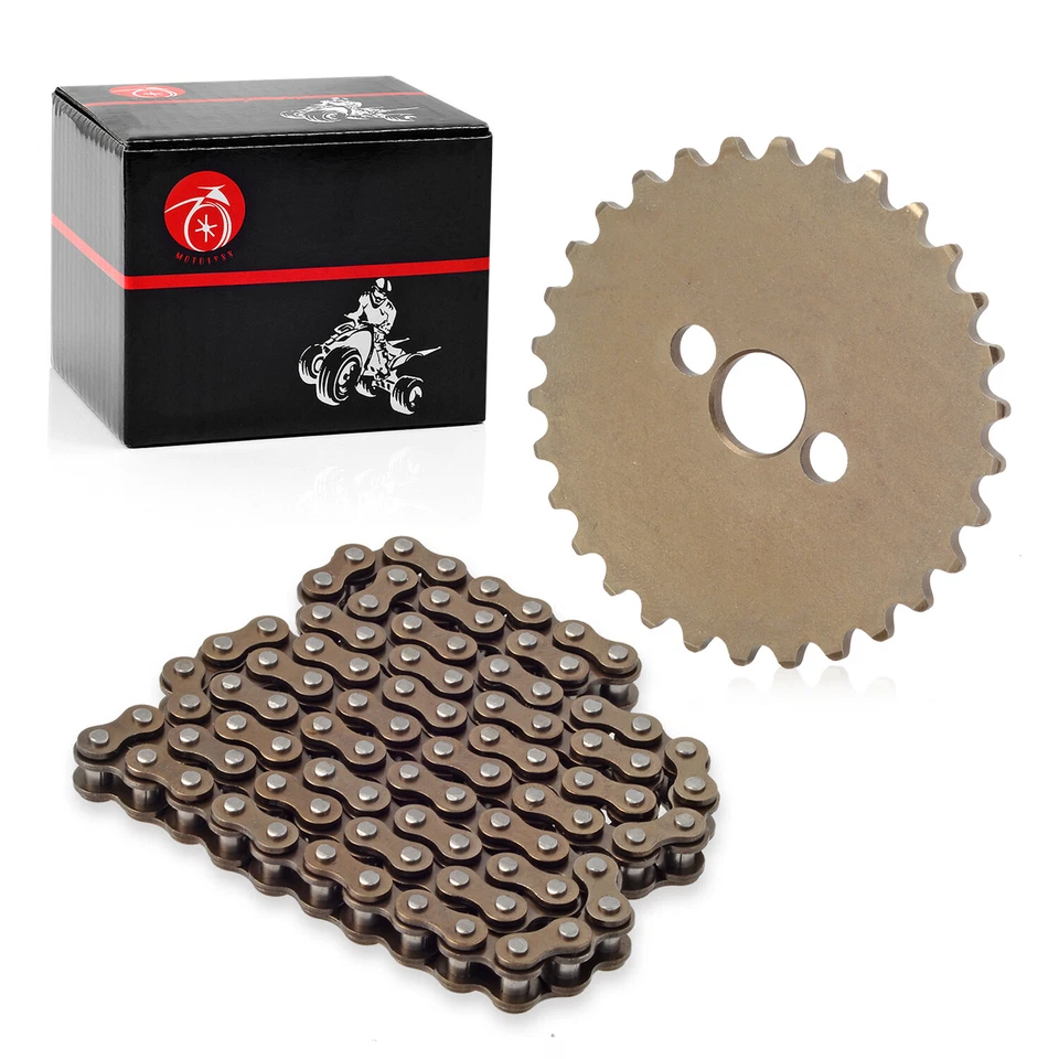 Piñón del árbol de levas 30T y cadena de distribución de levas 90L 1981 1982-1984 para Honda XR100  Foto 2 de 4