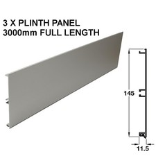 ALUMINIUM KITCHEN PLINTH PANEL - OPTIONAL ACCESSORIES - SATIN STAINLESS STEEL