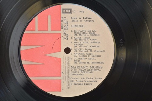 MARIANO MORES Y SU GRAN ORQUESTA LIRICA POPULAR -GRICEL- URUGUAYAN LP TANGO - Picture 4 of 5