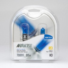 Nokya Stage 2 Arctic White H3 80w Twin Pack Halogen Bulbs 2 Bulbs Nok7215